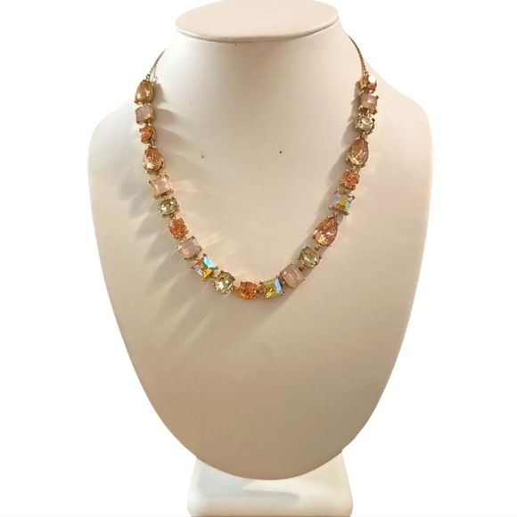 Loft Silver tone Necklace with Chunky Colorful Pronged Gemstones - Picture 1 of 5